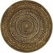 A Joy Carpets terracotta round area rug with a circular pattern.