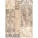 A French cream rectangular area rug with ornate beige and brown patterns.