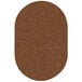 A brown oval rug.