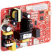 A red circuit board with many electronic components and a white label that reads "AvaValley PCB Main Control Board"