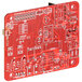 A red PCB main control board for a commercial beverage cooler with white and black lines.