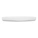 A white Cal-Mil low rim melamine plate with a circular design.