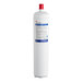 A white 3M Water Filtration Products cylinder with a red cap.