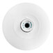 A white disc with a hole in it.