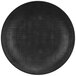 A Cal-Mil Sedona black melamine plate with a textured pattern.