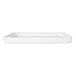 A white rectangular Cal-Mil Hudson melamine plate with raised edges.
