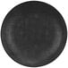 A Cal-Mil black melamine plate with a textured pattern.
