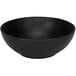 A black Cal-Mil melamine bowl with a textured pattern.