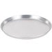 An American Metalcraft heavy weight aluminum pizza pan with a silver surface.