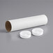 A white Lavex mailing tube and several white caps.