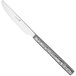 A Sola stainless steel dessert knife with a textured silver handle.