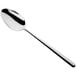 A Sola stainless steel dessert spoon with a long handle and silver finish.
