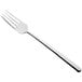 A close-up of a Sola stainless steel dessert fork with a silver handle.