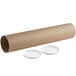 A Lavex heavy-duty long cardboard mailing tube with two white caps.