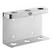 A stainless steel Novo by Noble Chemical triple bottle bracket with holes.