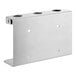 A stainless steel Novo by Noble Chemical wall mounted bracket with two holes.