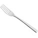 A silver Sola the Netherlands stainless steel dessert fork with a white handle.