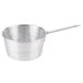 A silver aluminum Town 3 Qt. saucepan with a handle.