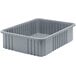 A Quantum heavy-duty gray plastic container with a lid.