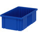 A blue plastic Quantum dividable container.