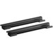 Two black metal brackets for a Backyard Pro pellet grill warming rack.