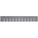 A gray rectangular plastic divider with holes.