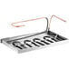 An Avantco metal drain pan with wires.