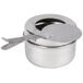 An American Metalcraft stainless steel fuel holder on a counter.