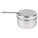 An American Metalcraft stainless steel fuel holder with a lid.