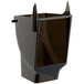 An Avantco black plastic chute for ice dispensers.