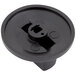 A black plastic round knob with a hole in the center.