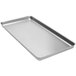 An American Metalcraft rectangular deep dish pizza pan with a metal handle.