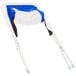 A white and blue Koala Kare infant seat.