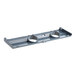 A grey metal Scotsman chute holder with two holes in it.