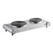 A stainless steel Galaxy double burner hot plate.