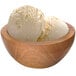 A bowl of G.S. Gelato Plant-Based Island Vanilla Oat Milk frozen dessert with two scoops.