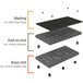 A diagram of a grey plastic pallet.
