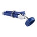 A blue and silver Waterloo Pet Grooming angled spray valve with a metal handle.