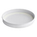 A white metal lid with an 89/400 size and a plastisol liner.
