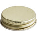 A close-up of a 38/400 gold metal lid with plastisol liner.