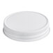 A white metal lid with a plastisol liner, sized 70/450.