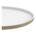 An American Metalcraft Unity melamine mocha plate with a circular rim.