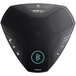 A black Konftel Ego speaker with bluetooth symbols on a table.