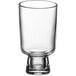 An Acopa Pangea clear glass goblet with a foot.