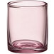 A mauve Acopa Pangea rocks glass with a clear rim.