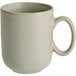 An Acopa Pangea white porcelain mug with a handle.