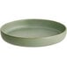 An Acopa Pangea sage matte porcelain pasta bowl with a rim on a white background.