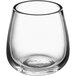 An Acopa Pangea stemless wine glass with a clear glass and a rim.