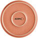 A close up of an Acopa Terra Cotta matte coupe plate.