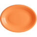 An orange oval Acopa Capri stoneware platter.